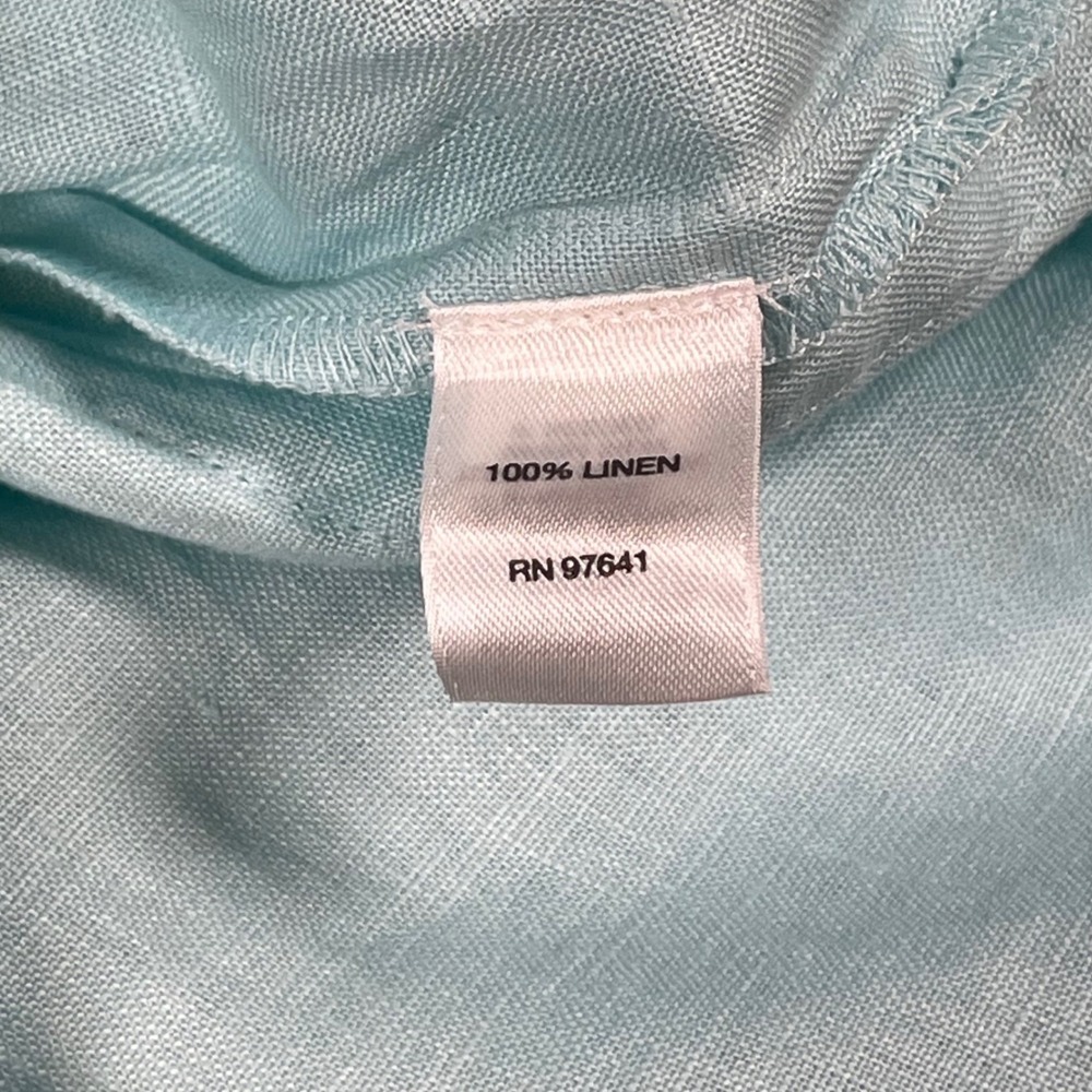 New Pure Jill Tunic Top Womens MP Aqua 100% Linen 3/4 Sleeve Pockets Boxy J Jill - Picture 5 of 7